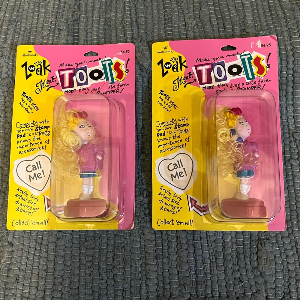 Vintage Hallmark Zwak Meet Toots Call Me Stamper 1994-95 Set of Two NIB